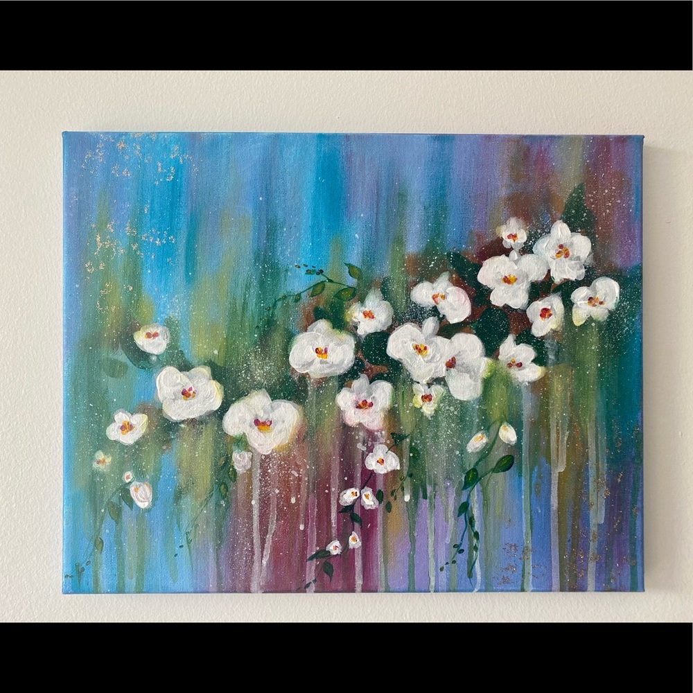 Blossoming Flowers acrylic painting